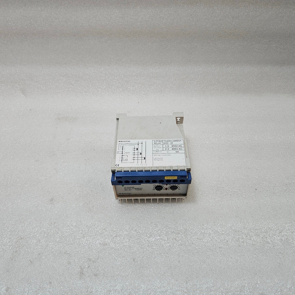 SELCO T2200-02 3-PHASE OVERCURRENT RELAY 400/450VAC 5A LATCHING PROTECTION RELAY
