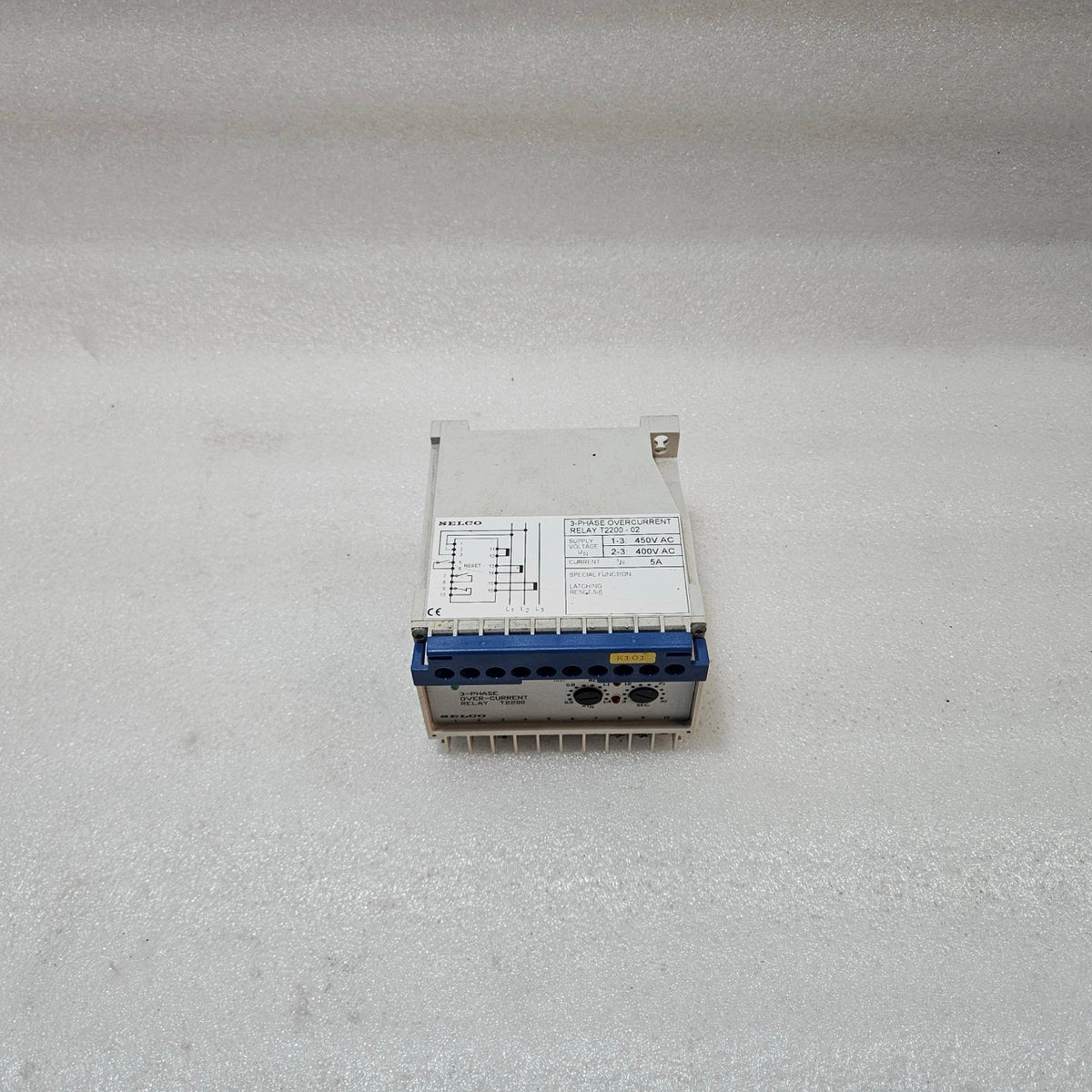 SELCO T2200-02 3-PHASE OVERCURRENT RELAY 400/450VAC 5A LATCHING PROTECTION RELAY