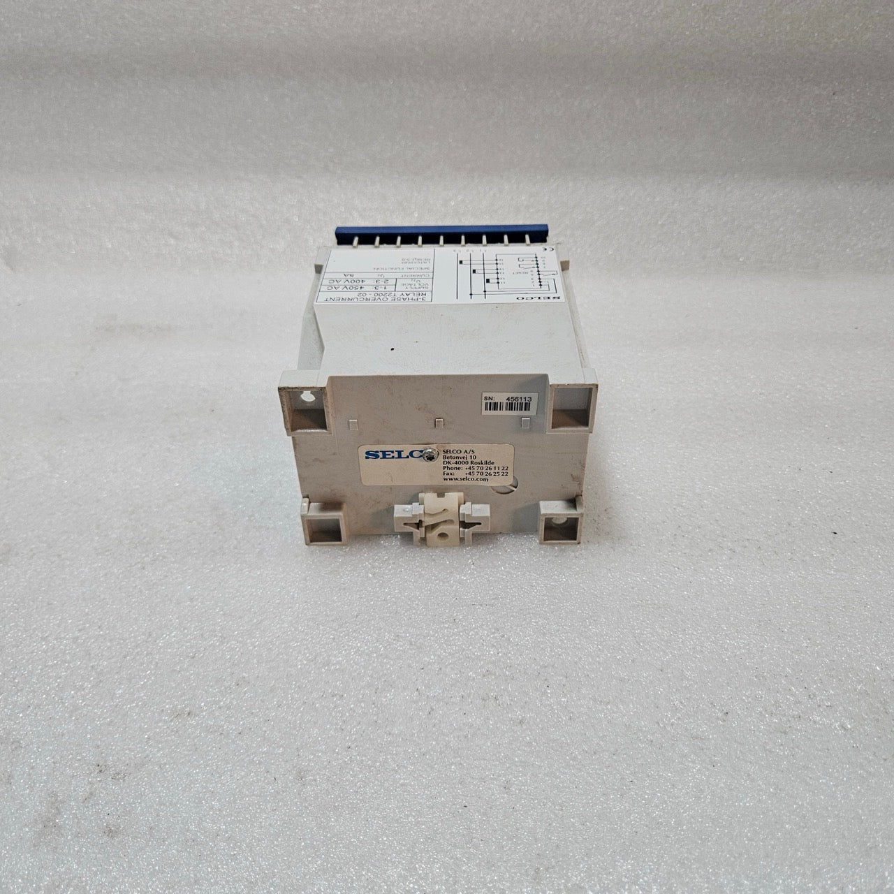 SELCO T2200-02 3-PHASE OVERCURRENT RELAY 400/450VAC 5A LATCHING PROTECTION RELAY