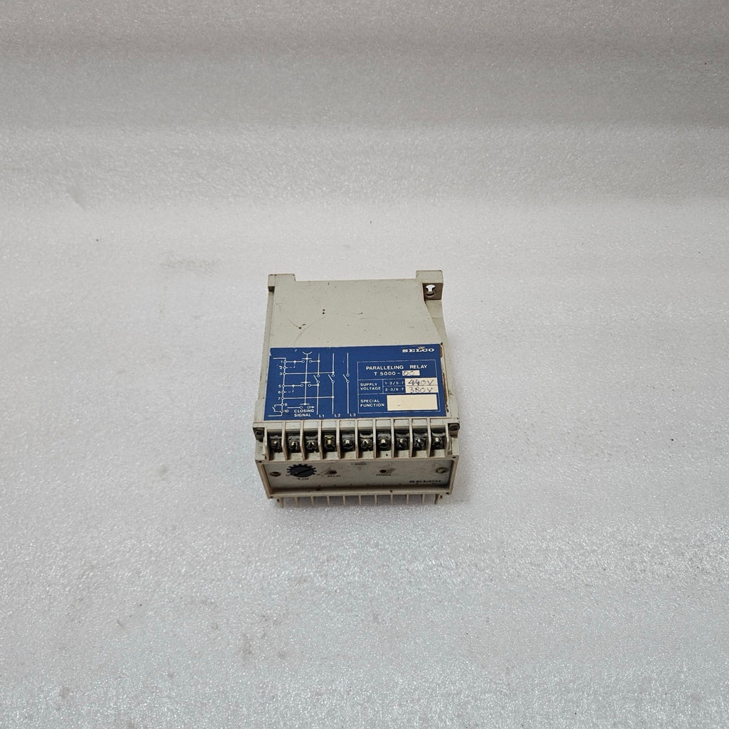 SELCO T5000-00 PARALLELING RELAY 380/440VAC GENERATOR SYNCHRONIZING RELAY