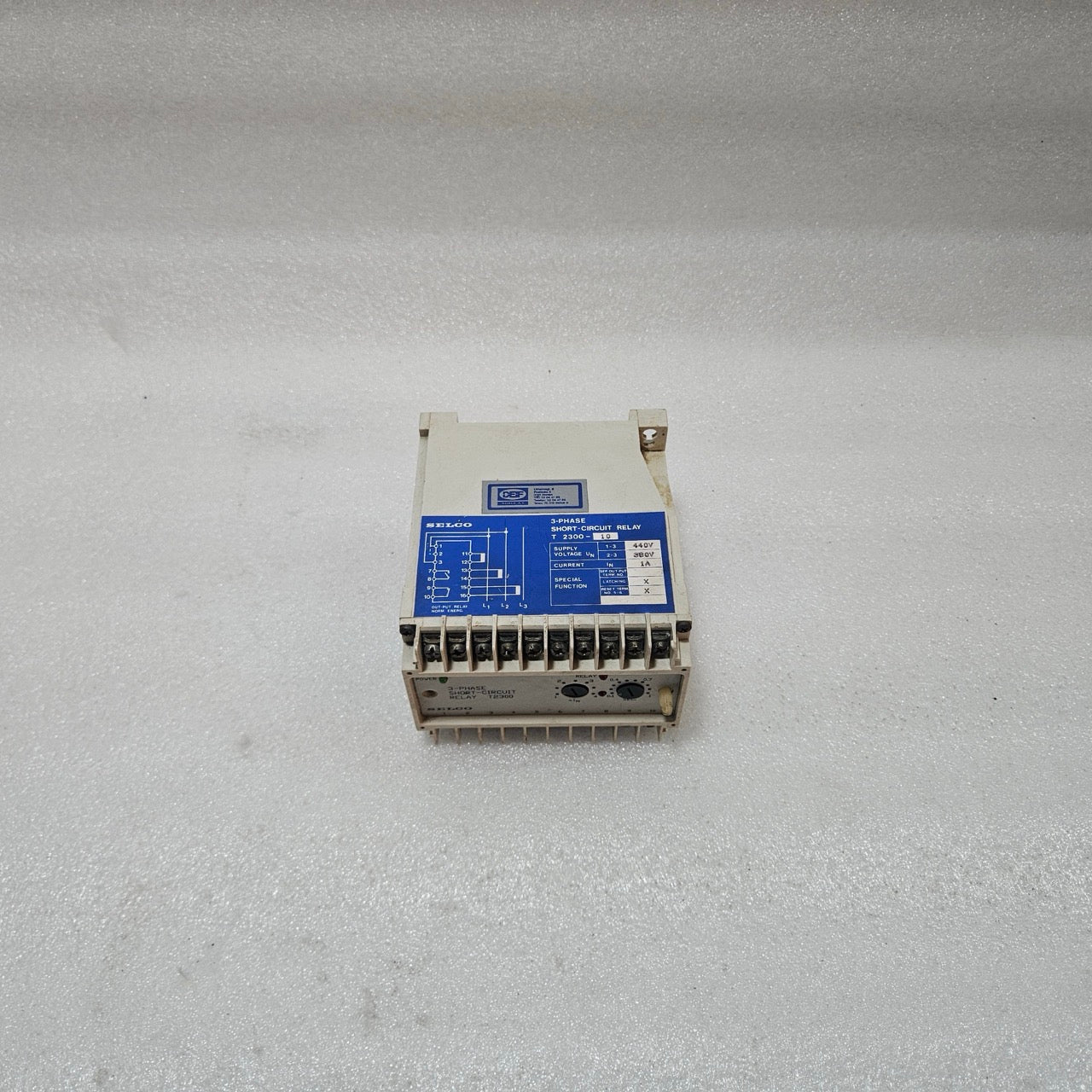 SELCO T2300-10 3-PHASE SHORT-CIRCUIT RELAY 380/440VAC 1A LATCHING PROTECTION REL