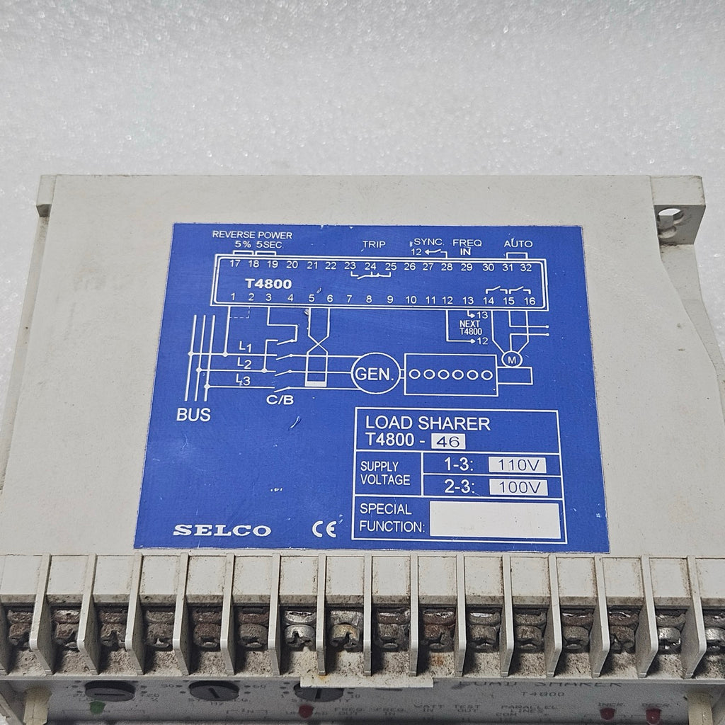 SELCO T4800-46 LOAD SHARER CONTROLLER, GENERATOR SYNCHRONIZING & LOAD SHARING MO