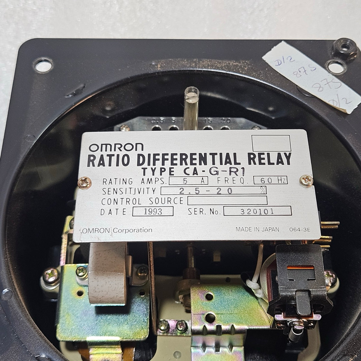 OMRON CA-G-R1 RATIO DIFFERENTIAL RELAY 5A 60HZ PROTECTIVE RELAY – MADE IN JAPAN