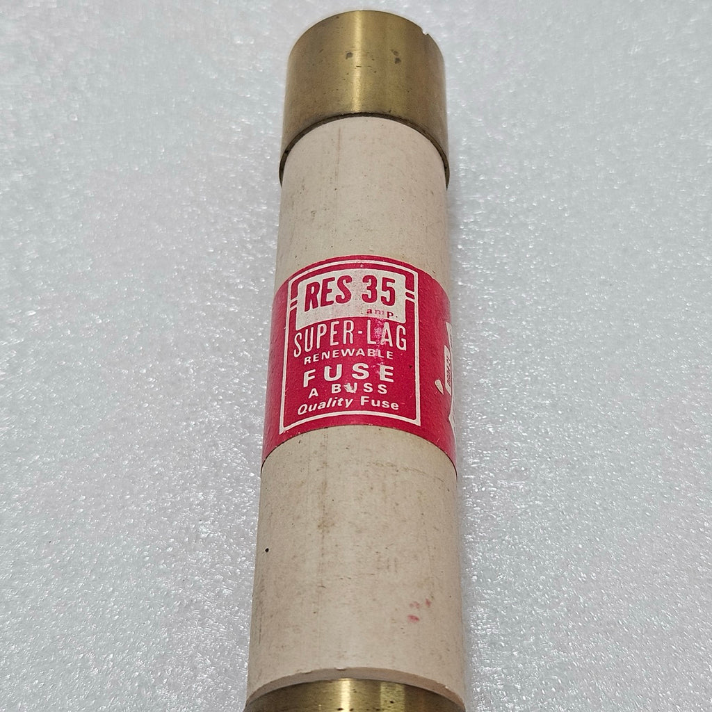 BUSSMANN RES-35 SUPER-LAG RENEWABLE FUSE 35A 600V INDUSTRIAL CARTRIDGE FUSE (MCG