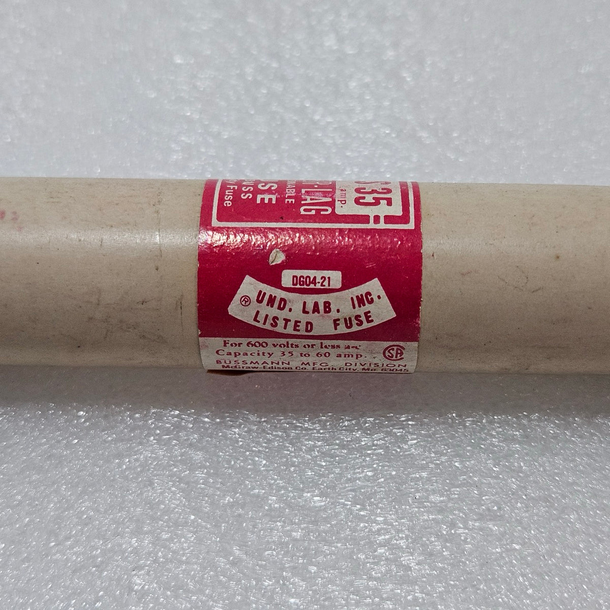 BUSSMANN RES-35 SUPER-LAG RENEWABLE FUSE 35A 600V INDUSTRIAL CARTRIDGE FUSE (MCG