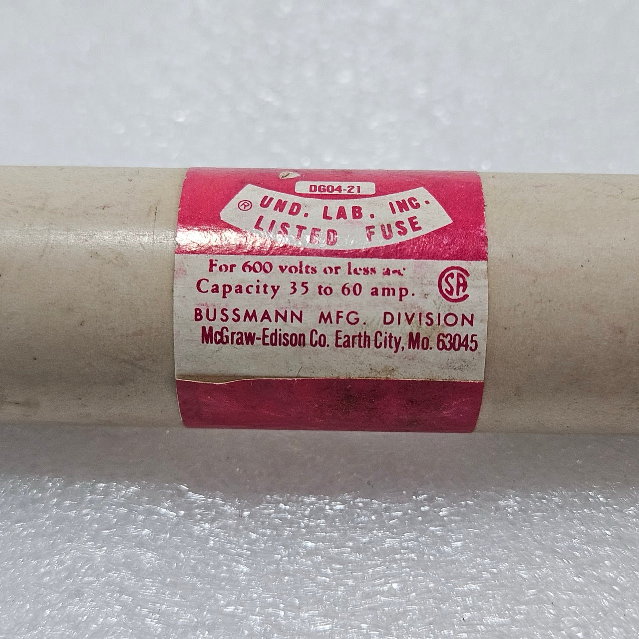 BUSSMANN RES-35 SUPER-LAG RENEWABLE FUSE 35A 600V INDUSTRIAL CARTRIDGE FUSE (MCG