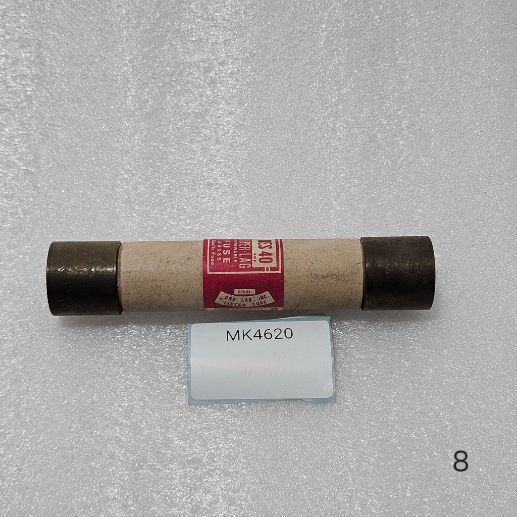 BUSSMANN RES-40 SUPER-LAG RENEWABLE FUSE, CLASS H, 40A, 600V AC