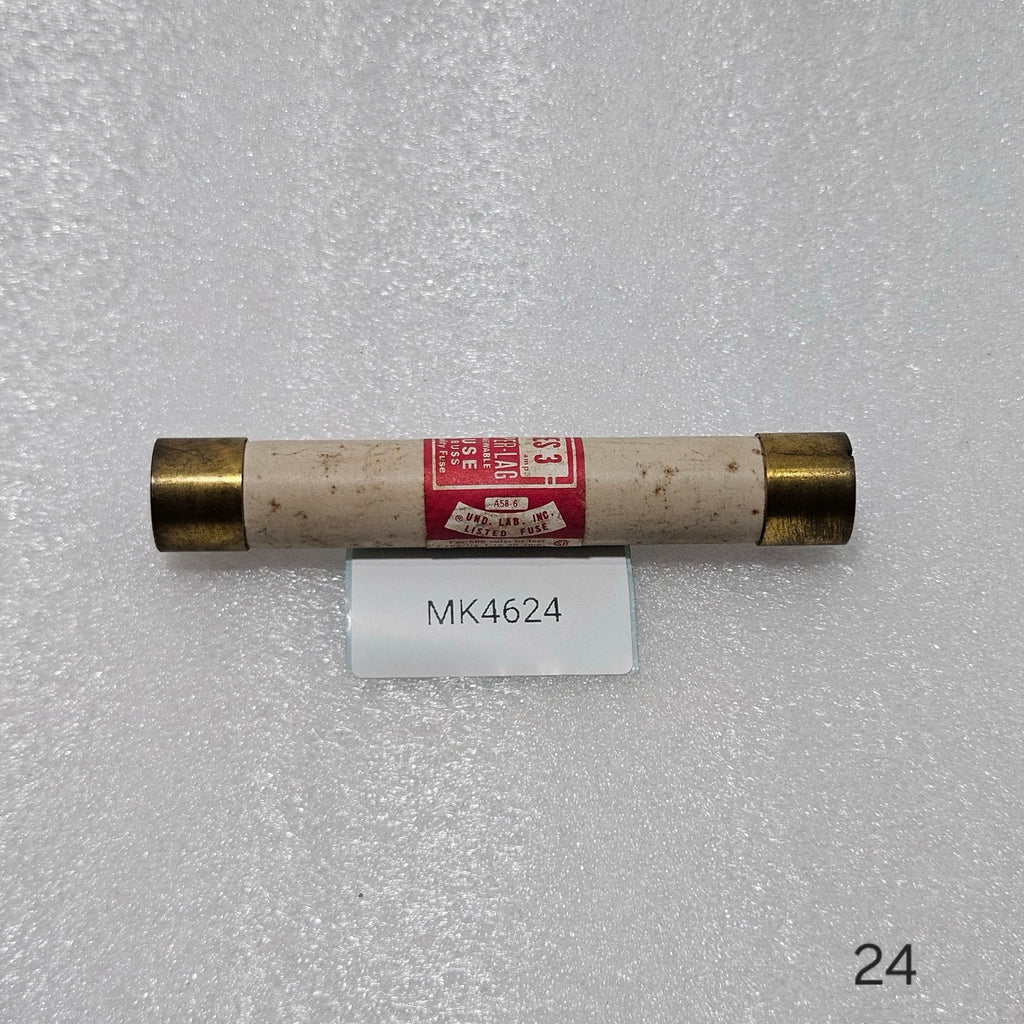 BUSSMANN RES-3 SUPER-LAG RENEWABLE FUSE, 3A, 600V AC