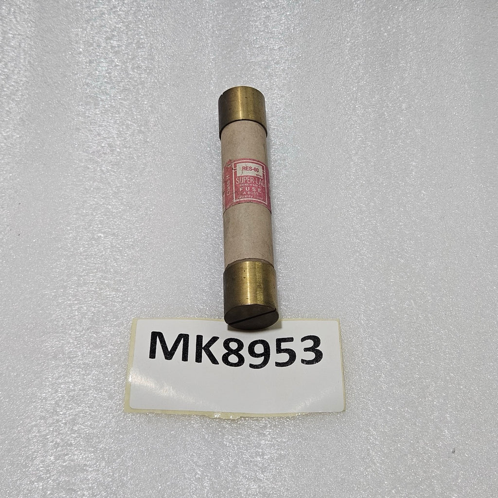 BUSSMANN RES-60 SUPER-LAG RENEWABLE FUSE, 60 A, 600 VAC, CLASS H