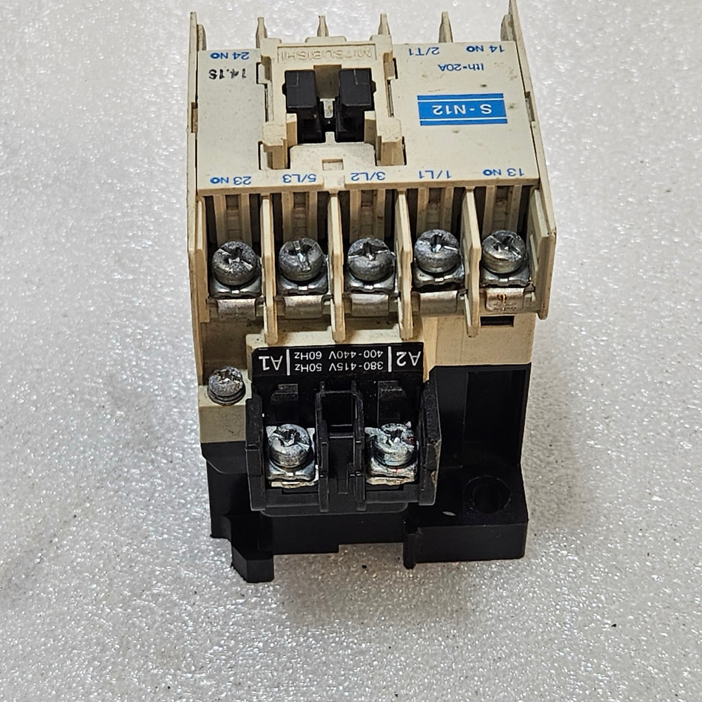 2 UNIT X MITSUBISHI S-N12 MAGNETIC CONTACTOR 20A 3-POLE  380-415V AC LOT OF 2