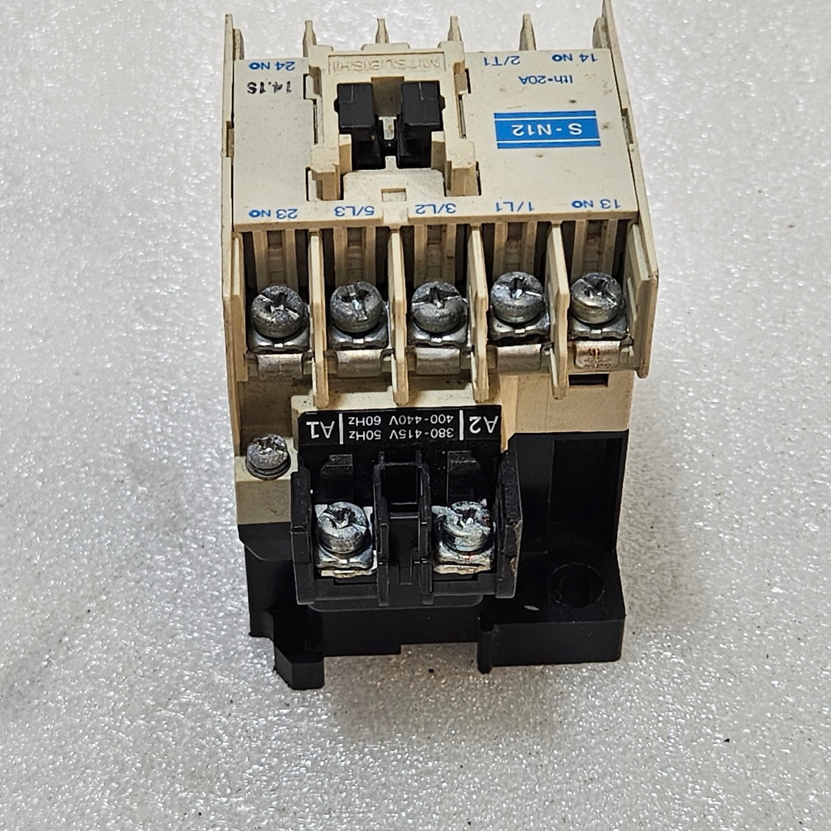 2 UNIT X MITSUBISHI S-N12 MAGNETIC CONTACTOR 20A 3-POLE  380-415V AC LOT OF 2