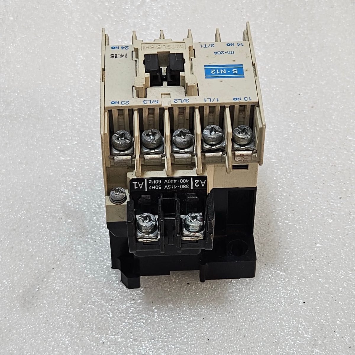 2 UNIT X MITSUBISHI S-N12 MAGNETIC CONTACTOR 20A 3-POLE  380-415V AC LOT OF 2