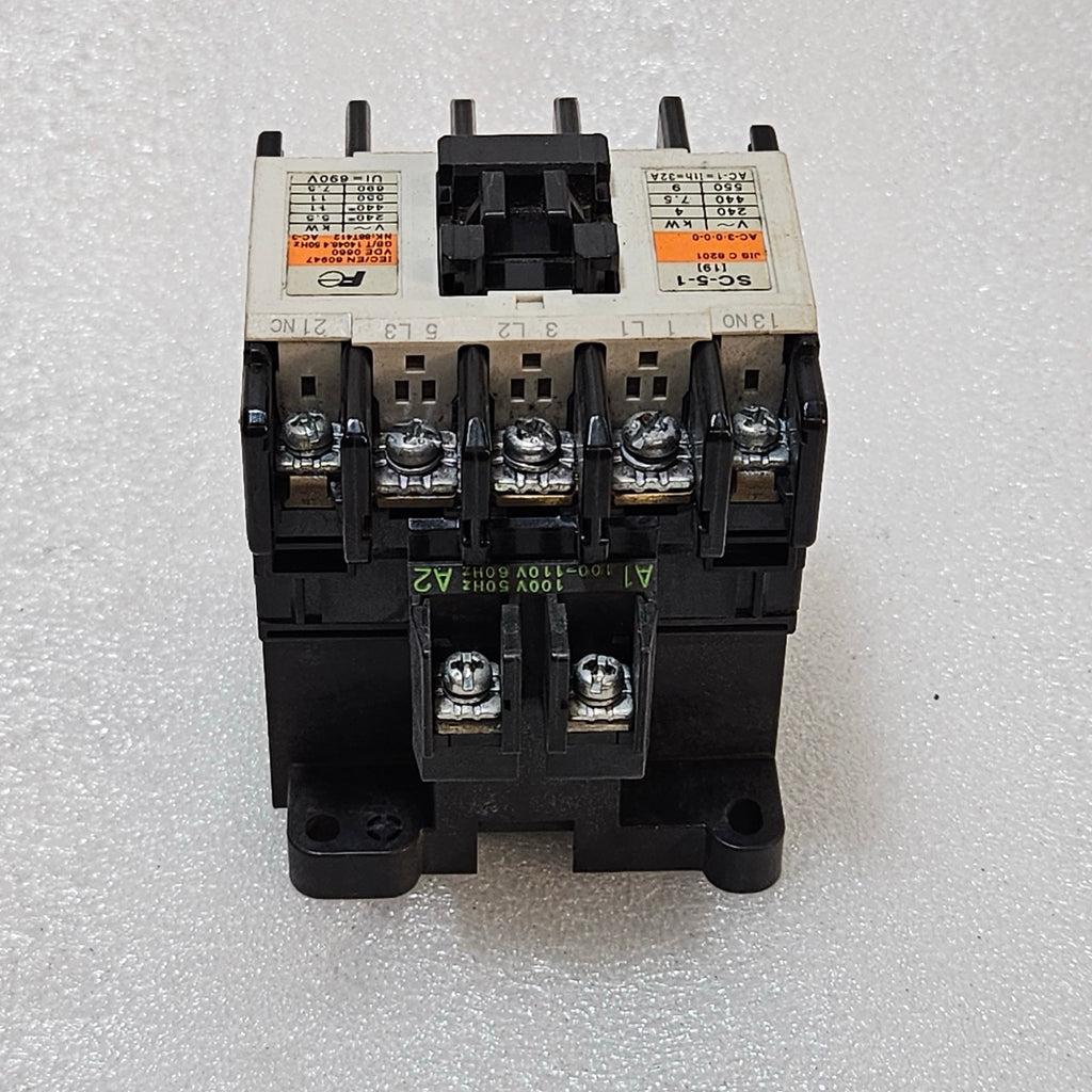 FUJI ELECTRIC SC-5-1 MAGNETIC CONTACTOR 32A AC-3 MOTOR DUTY 100-110V AC COIL
