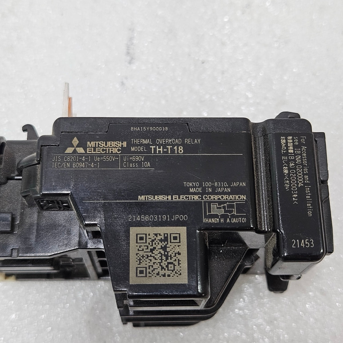 MITSUBISHI TH-T18 THERMAL OVERLOAD RELAY 2.8–4.4A CLASS 10A MOTOR PROTECTION