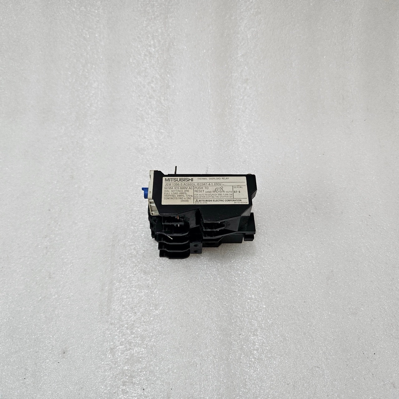 MITSUBISHI TH-N20 THERMAL OVERLOAD RELAY 4-6A ADJUSTABLE MOTOR PROTECTION RELAY