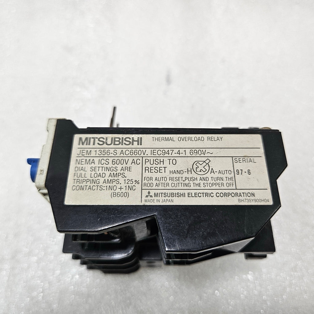 MITSUBISHI TH-N20 THERMAL OVERLOAD RELAY 4-6A ADJUSTABLE MOTOR PROTECTION RELAY
