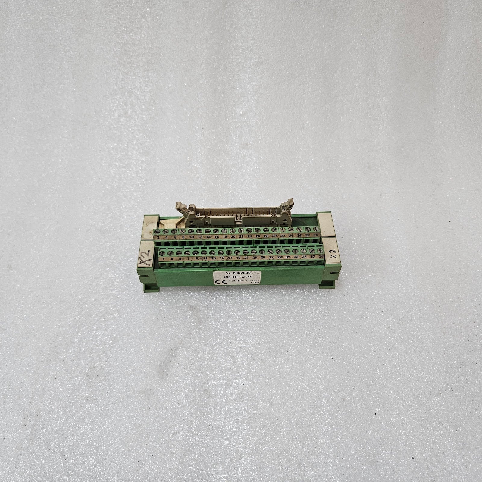 PHOENIX CONTACT UM 45-FLK40 INTERFACE MODULE BASE – 40-PIN DIN RAIL TERMINAL MOD