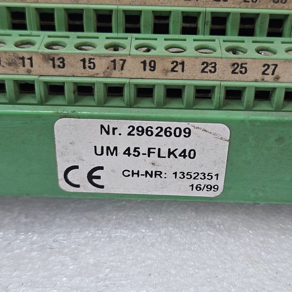 PHOENIX CONTACT UM 45-FLK40 INTERFACE MODULE BASE – 40-PIN DIN RAIL TERMINAL MOD