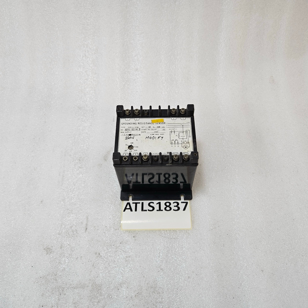 DAICHI KEIKI SGR-L-63M GROUNDING RESISTANCE SENSOR AC140V 50-200KΩ JAPAN