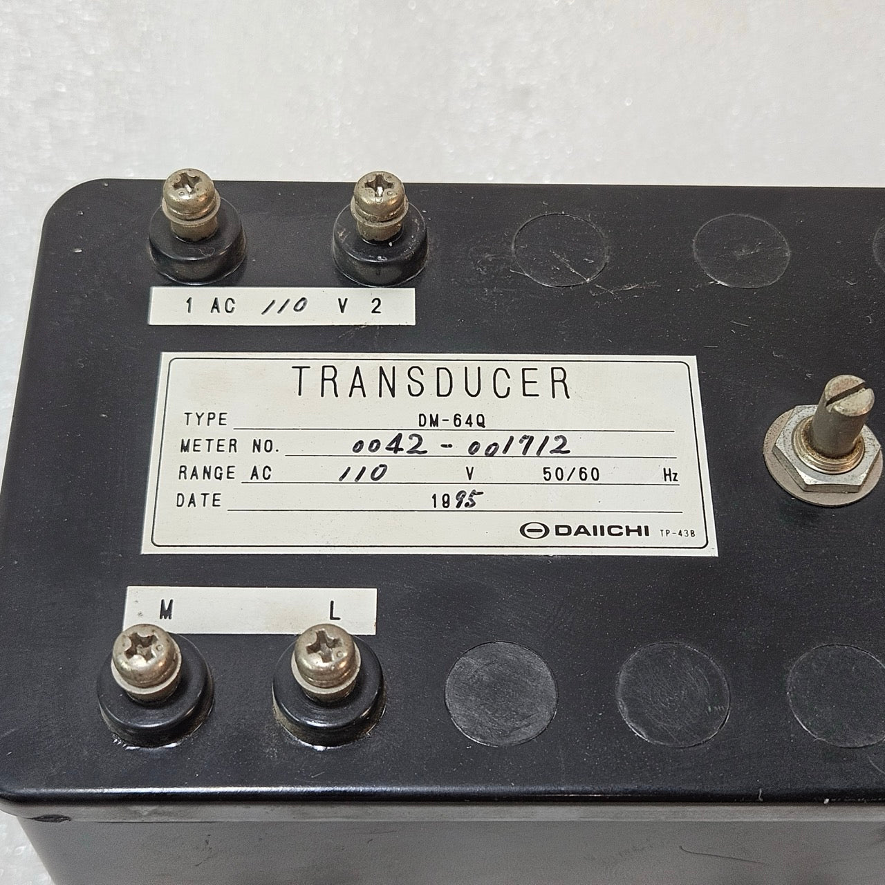 DAIICHI DM-64Q AC110V TRANSDUCER METER 50/60HZ PANEL INSTRUMENT – MADE IN JAPAN