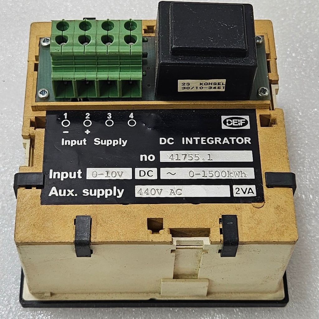 DEIF DC INTEGRATOR PANEL METER 0–10V DC INPUT ENERGY COUNTER 0–1500 KWH 440V