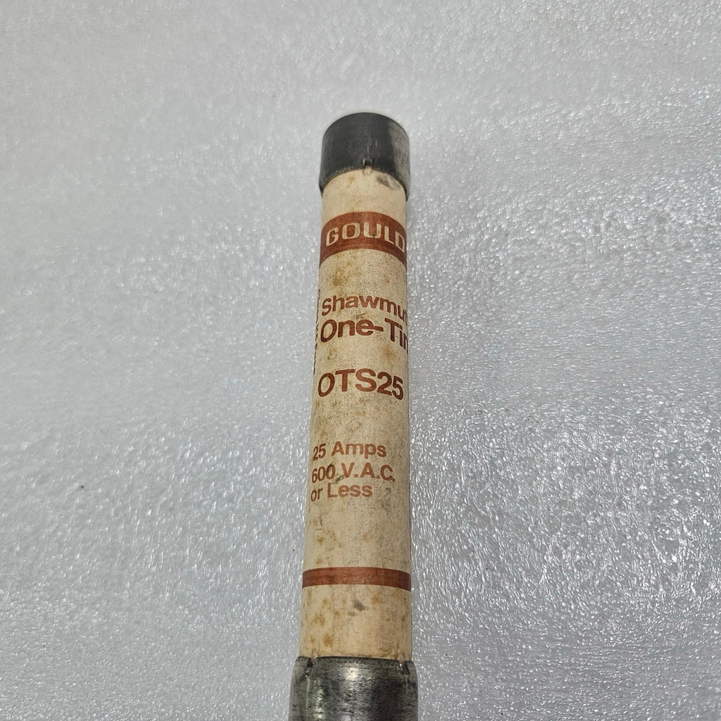 GOULD SHAWMUT OTS25 ONE-TIME CLASS K5 FUSE 25A 600VAC INDUSTRIAL CARTRIDGE FUSE