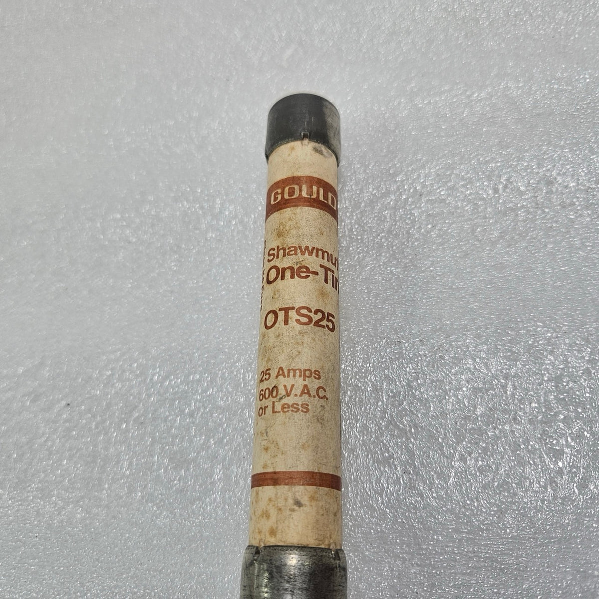 GOULD SHAWMUT OTS25 ONE-TIME CLASS K5 FUSE 25A 600VAC INDUSTRIAL CARTRIDGE FUSE