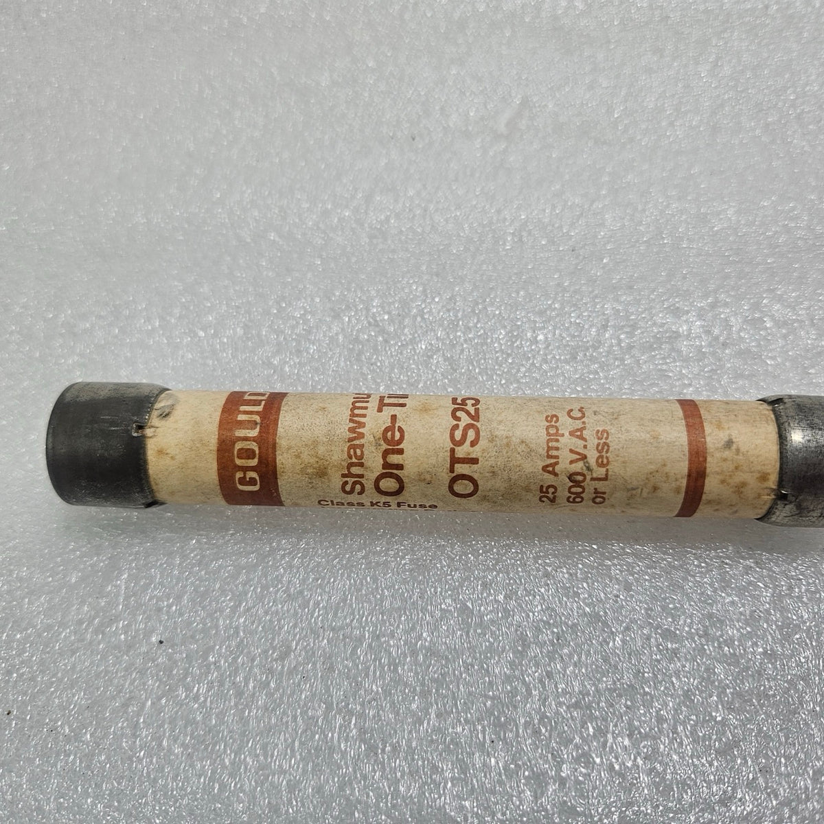 GOULD SHAWMUT OTS25 ONE-TIME CLASS K5 FUSE 25A 600VAC INDUSTRIAL CARTRIDGE FUSE