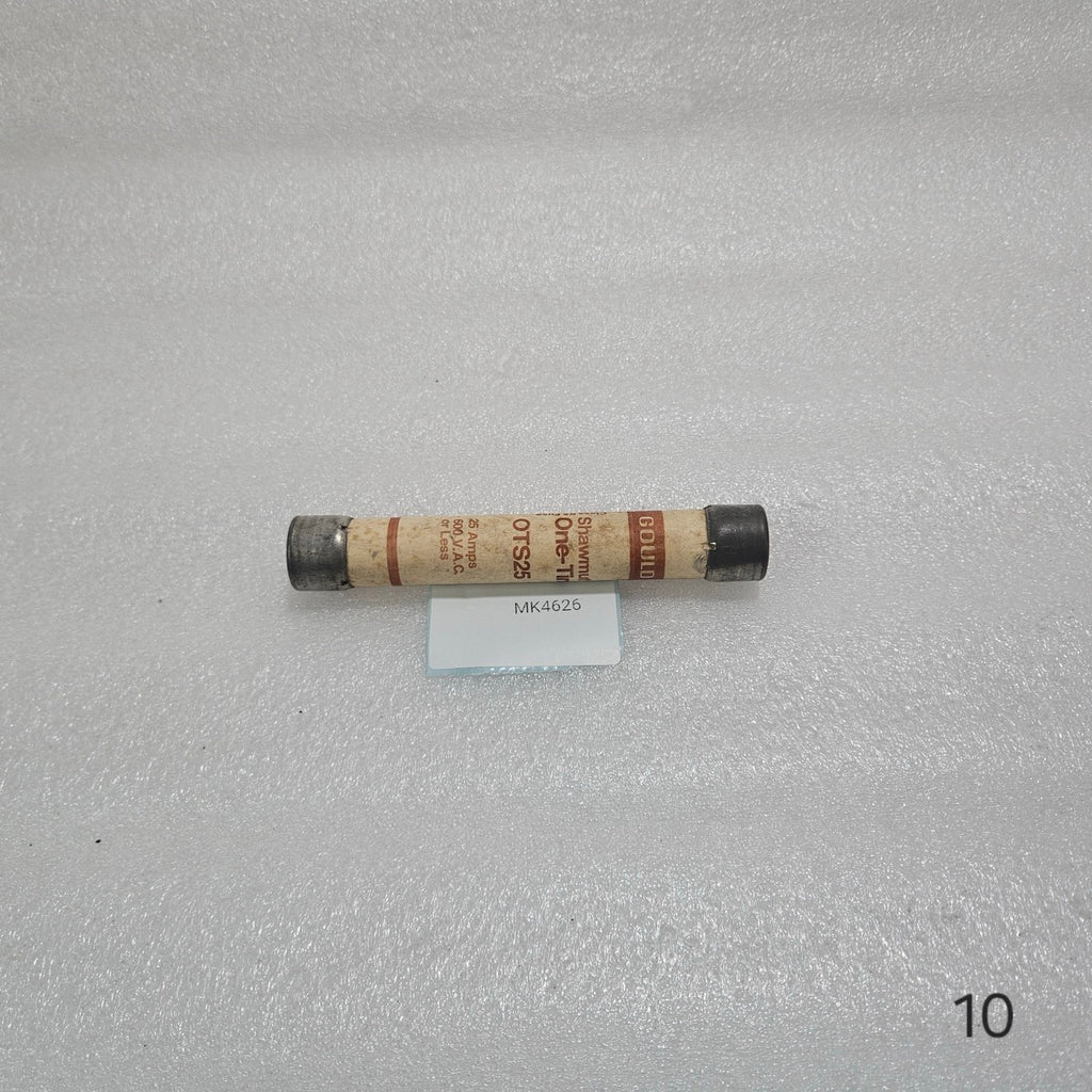 GOULD SHAWMUT OTS25 ONE-TIME CLASS K5 FUSE 25A 600VAC INDUSTRIAL CARTRIDGE FUSE