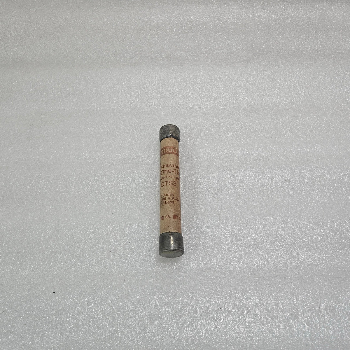 GOULD SHAWMUT OTS3 ONE-TIME CLASS K5 CARTRIDGE FUSE 3A 600VAC INDUSTRIAL FUSE