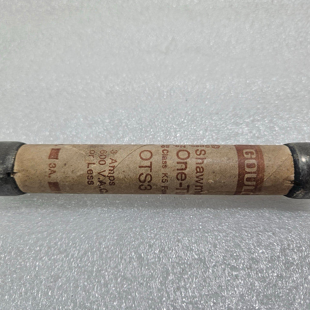 GOULD SHAWMUT OTS3 ONE-TIME CLASS K5 CARTRIDGE FUSE 3A 600VAC INDUSTRIAL FUSE