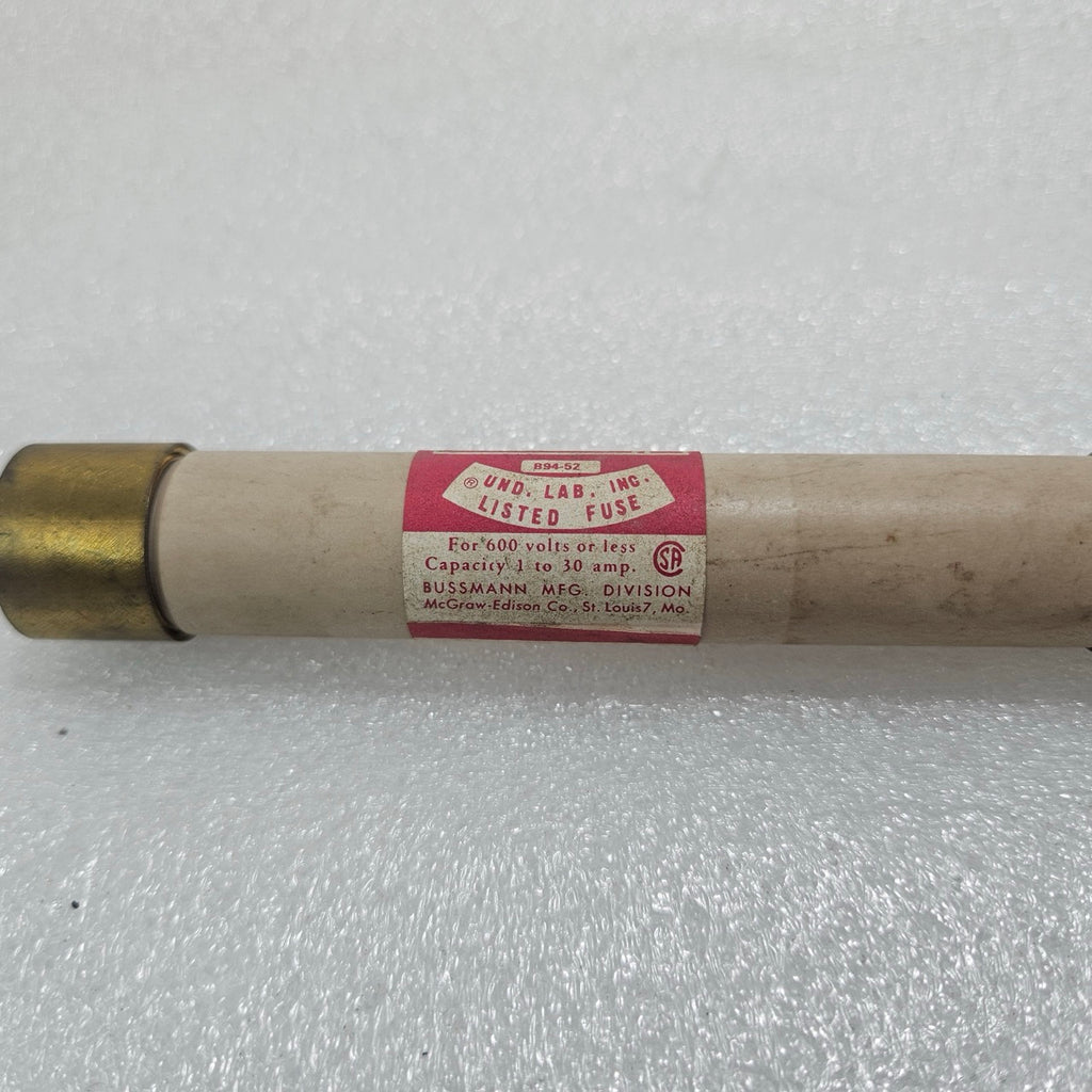 BUSSMANN RES-10 SUPER-LAG RENEWABLE FUSE 10A 600V INDUSTRIAL CARTRIDGE FUSE