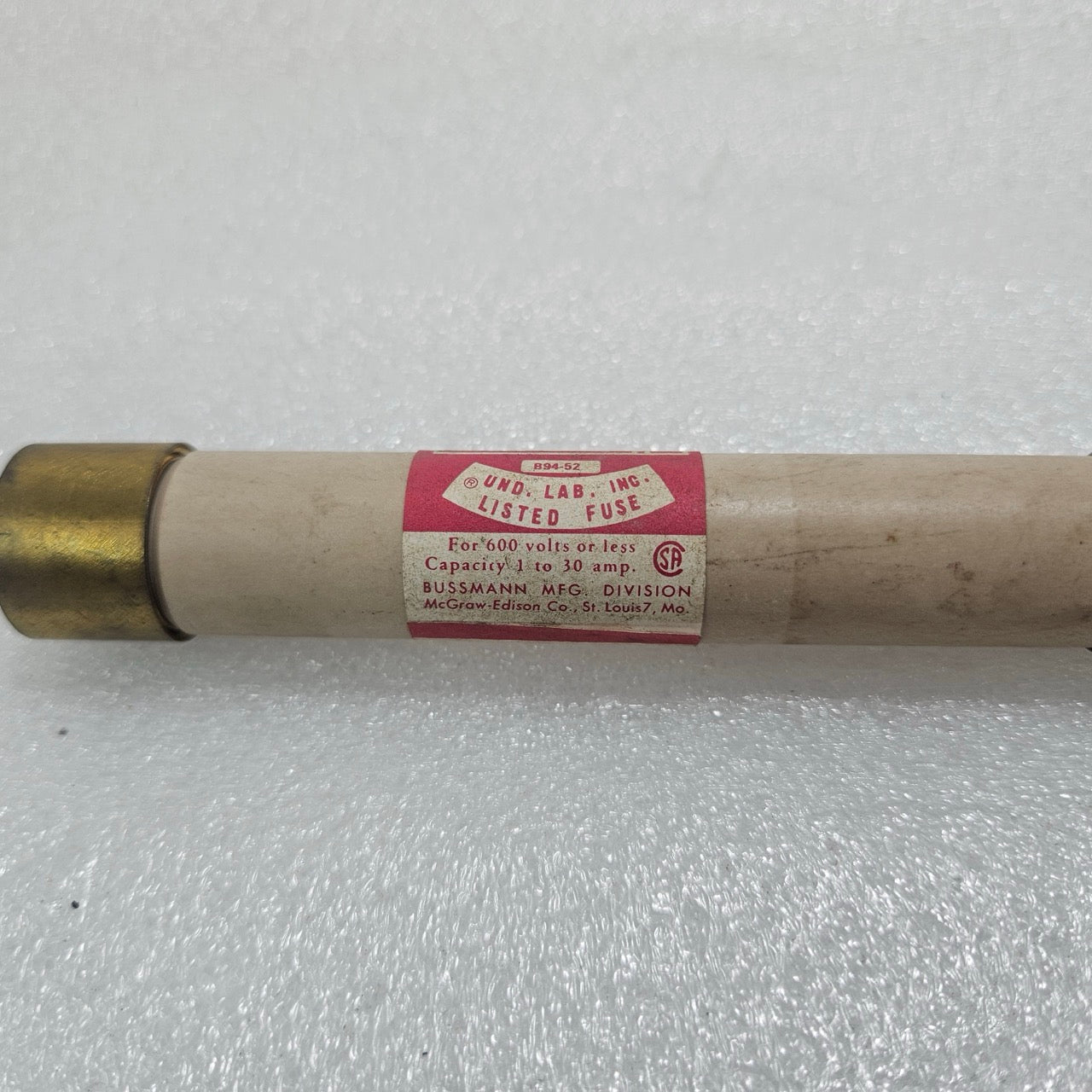BUSSMANN RES-10 SUPER-LAG RENEWABLE FUSE 10A 600V INDUSTRIAL CARTRIDGE FUSE