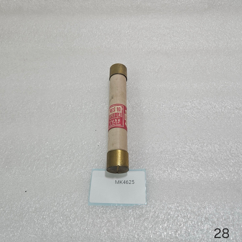 BUSSMANN RES-10 SUPER-LAG RENEWABLE FUSE 10A 600V INDUSTRIAL CARTRIDGE FUSE