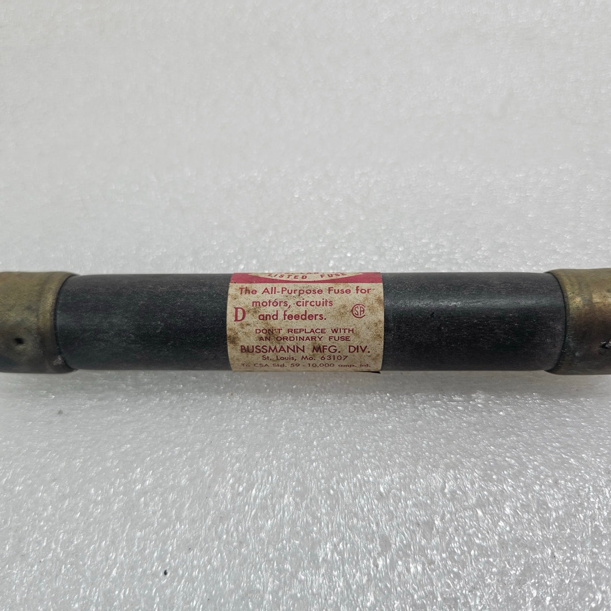BUSSMANN FUSETRON FRS-10 DUAL ELEMENT TIME DELAY FUSE 10A 600V CLASS RK5 INDUSTR