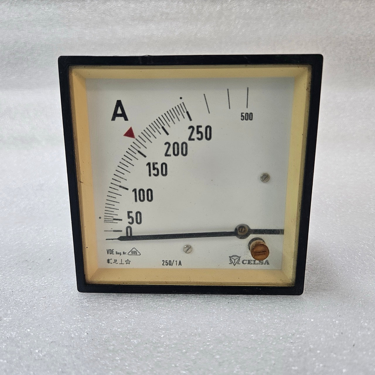 CELSA ANALOG AMMETER PANEL METER 0–500A WITH 250/1A CT INPUT INDUSTRIAL