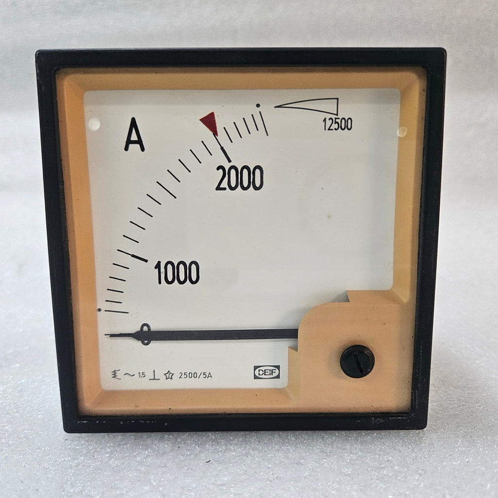 DEIF ANALOG PANEL AMMETER 0–2500A INDUSTRIAL PANEL MOUNT CURRENT METER 2500/5A