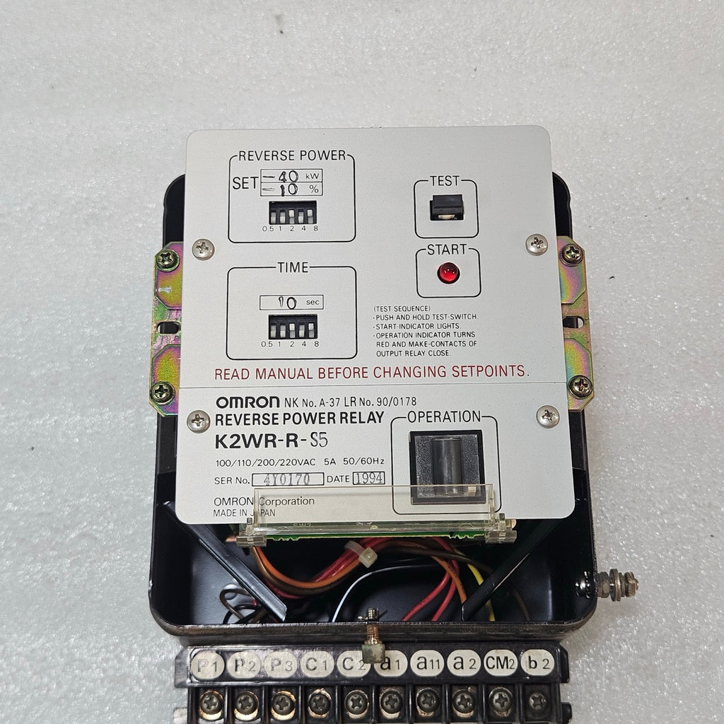 OMRON K2WR-R-S5 REVERSE POWER RELAY 40KW 100–220V GENERATOR PROTECTION RELAY