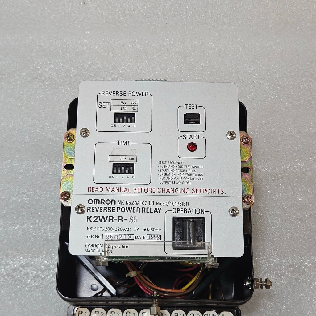 OMRON K2WR-R-S5 REVERSE POWER RELAY 88KW 100–220V GENERATOR PROTECTION RELAY