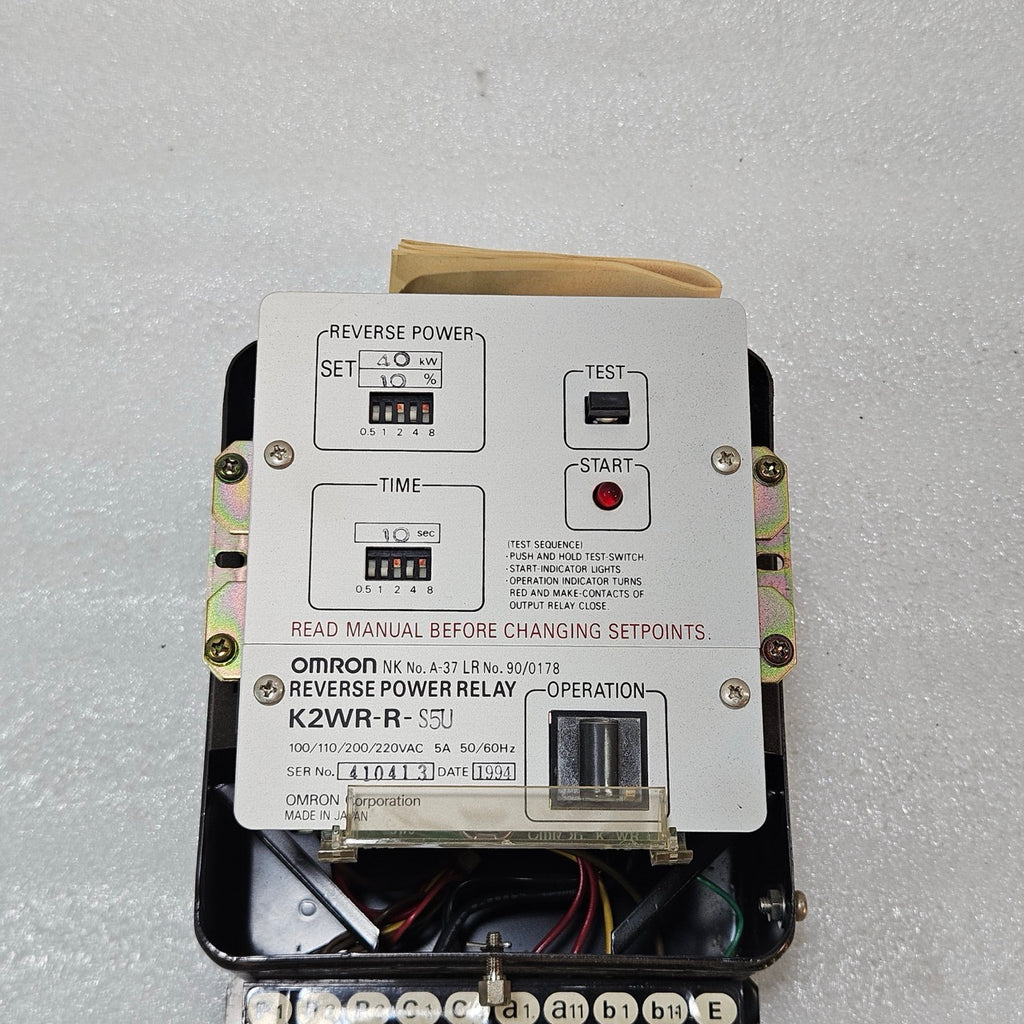 OMRON K2WR-R-S5U REVERSE POWER RELAY | GENERATOR PROTECTION RELAY 40KW