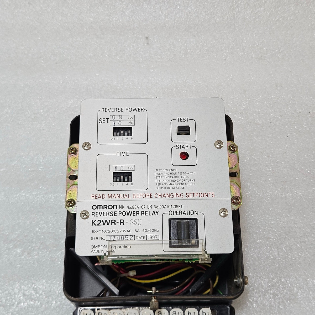 OMRON K2WR-R-S5U REVERSE POWER RELAY | GENERATOR PROTECTION RELAY 68KW