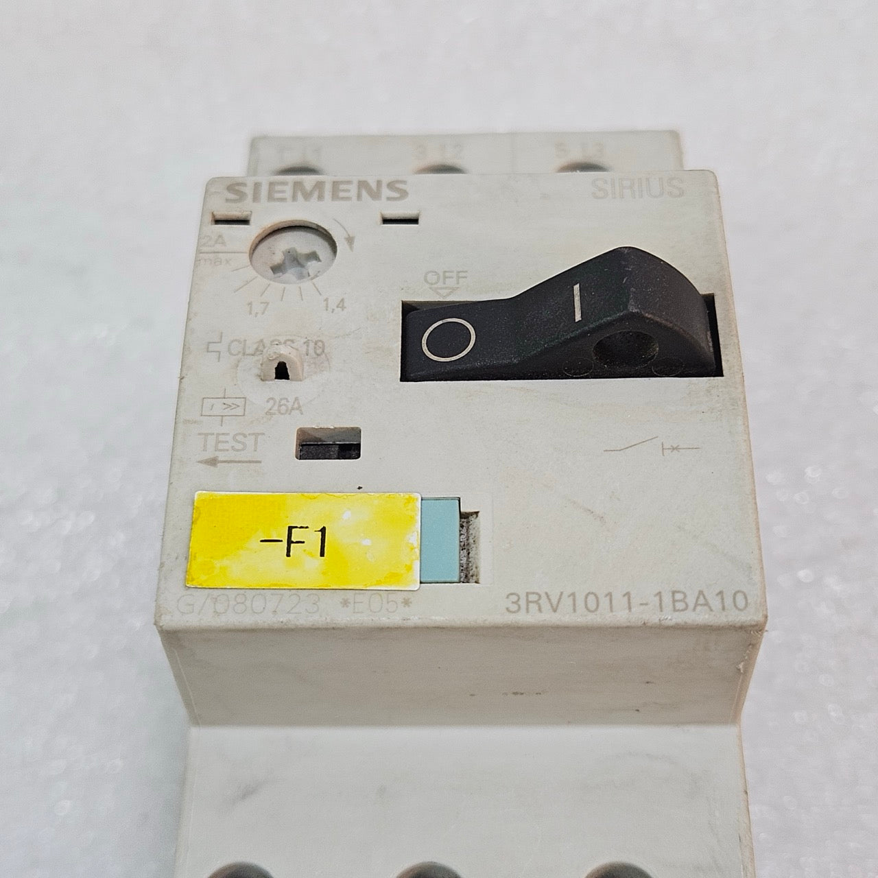 SIEMENS SIRIUS 3RV1011-1BA10 MOTOR PROTECTION CIRCUIT BREAKER MPCB 1.4–2A CLASS