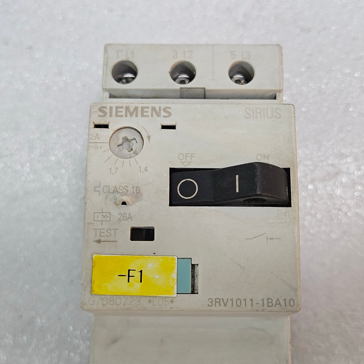 SIEMENS SIRIUS 3RV1011-1BA10 MOTOR PROTECTION CIRCUIT BREAKER MPCB 1.4–2A CLASS