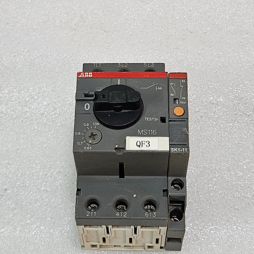 ABB MS116-1.0 MANUAL MOTOR STARTER / MOTOR PROTECTION CIRCUIT BREAKER 0.63–1.0A