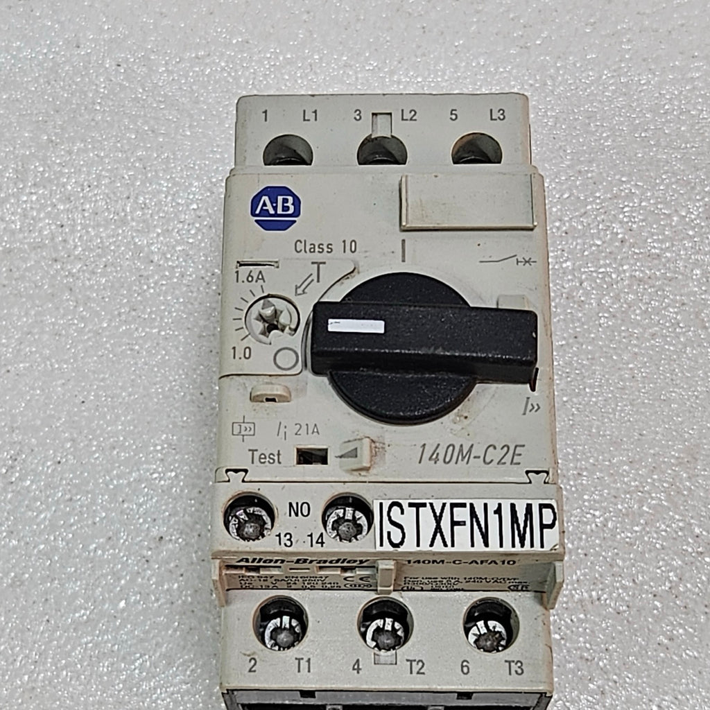 ALLEN-BRADLEY 140M-C2E-B16 MOTOR PROTECTION CIRCUIT BREAKER 1.0–1.6A CLASS 10 MA