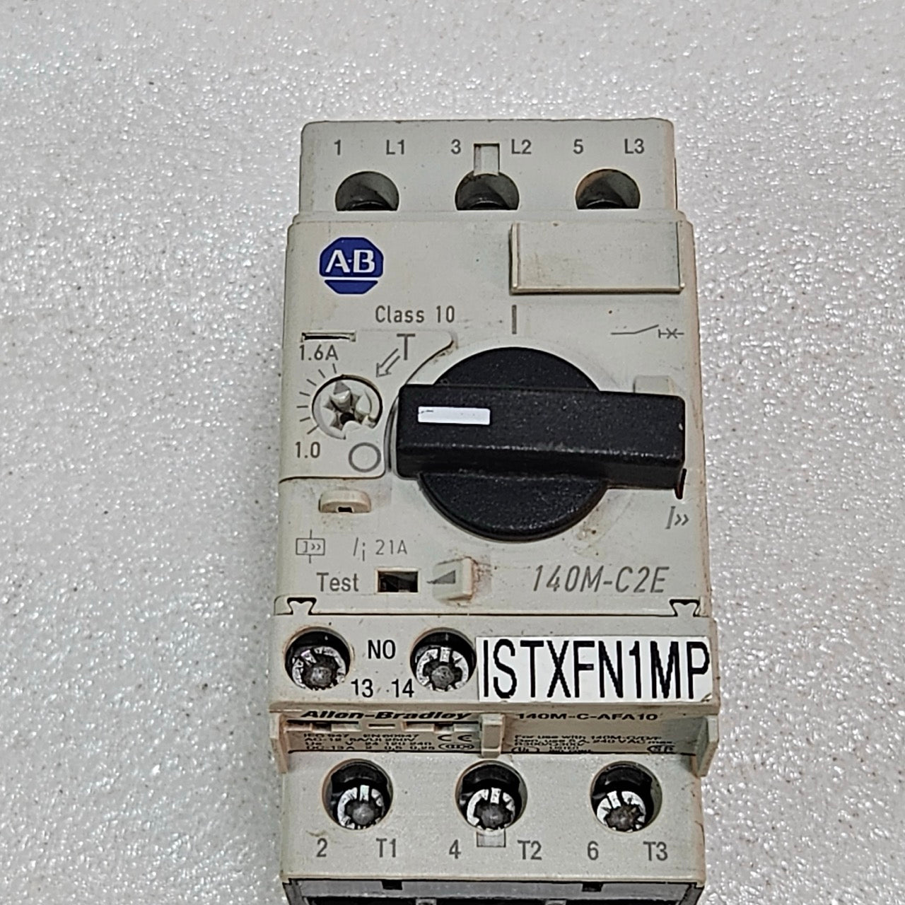 ALLEN-BRADLEY 140M-C2E-B16 MOTOR PROTECTION CIRCUIT BREAKER 1.0–1.6A CLASS 10 MA