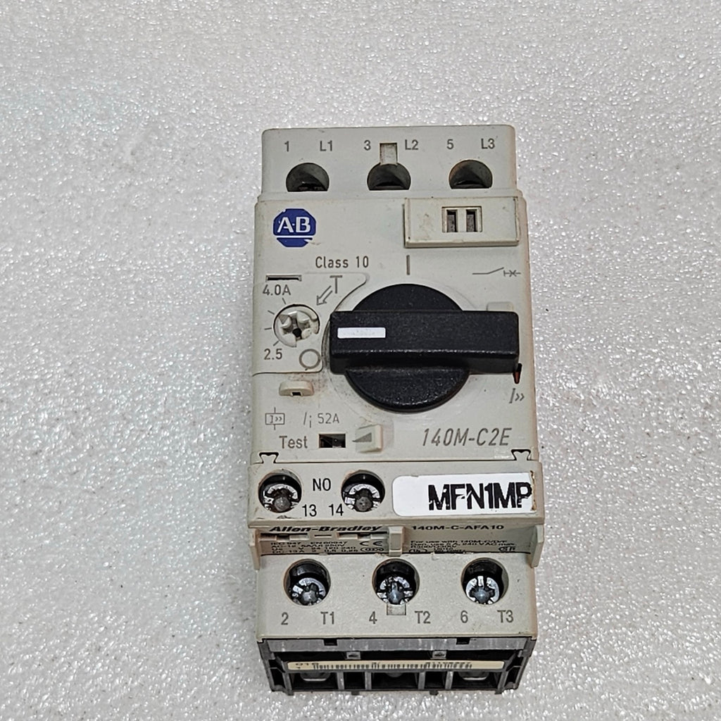 ALLEN-BRADLEY 140M-C2E-B40 MOTOR PROTECTION CIRCUIT BREAKER 2.5–4.0A CLASS 10 MA