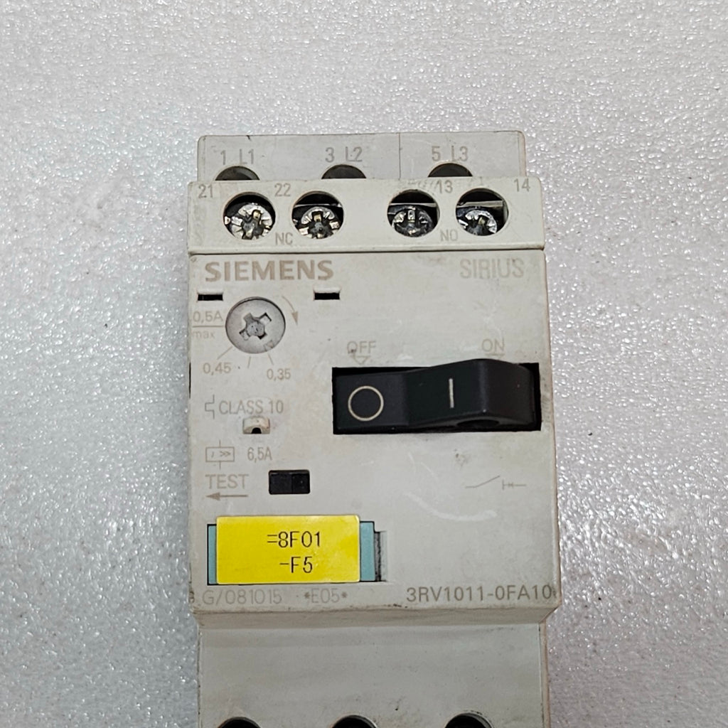 SIEMENS SIRIUS 3RV1011-0FA10 MOTOR PROTECTION CIRCUIT BREAKER MPCB 0.35–0.50A CL