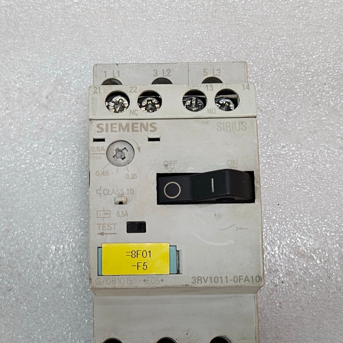 SIEMENS SIRIUS 3RV1011-0FA10 MOTOR PROTECTION CIRCUIT BREAKER MPCB 0.35–0.50A CL