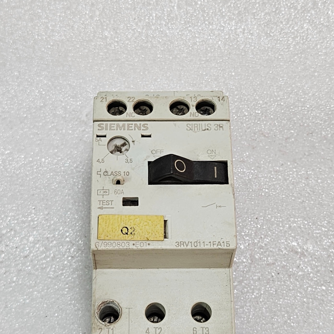 SIEMENS SIRIUS 3RV1011-1FA15 MOTOR PROTECTION CIRCUIT BREAKER MPCB 3.5–5A CLASS